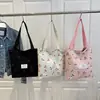 Bolsa de Ombro Feminina Novo Estilo, Bolsa Tote Portátil Versátil, Bolsa de Ombro Fofa de Menina Cereja para Estudante Universitário