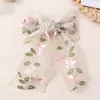 Pinza para el Cabello con Lazo Bordado de Flores Estilo Coreano Cinta de Encaje Súper de Hada Accesorios para el Cabello Clip para la Cabeza de Mujer Tocado Clip Superior