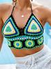 Explosiones de Amazon Bikini de Ganchillo Étnico Hecho a Mano Parte Superior de Bikini Vacaciones en la Playa Crochet Hecho a Mano Ropa Interior Venta al por Mayor