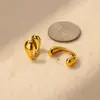 Joias Transfronteiriças Europeias e Americanas Aço Inoxidável Banhado a Ouro Moda Brinco Retro Brinco Versátil Brinco Metálico Brincos