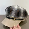 Gorra de Newsboy Estilo Británico Retro Otoño e Invierno Moda Coreana Versátil Gorra Octagonal Moda Japonesa Boina de Moda para Mujer