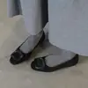 Zapatos de Mujer de Piel de Oveja de Boca Baja con Hebilla Cuadrada y Tacón Bajo, Nuevo Modelo de Principios de Primavera, Piel Genuina por Dentro y por Fuera, Punta Redonda, Caña Baja, Zapatos de Mujer para Todas las Estaciones