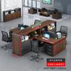 Conjunto de Mesa e Cadeiras de Escritório para 4 Pessoas, Estação de Trabalho para Funcionários, Cubículo para Funcionários de Escritório com 6 Divisórias, Partição, Mesa de Finanças, Mesa de Computador