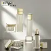 Botellas de Set Acrílico en Stock, Forma Cuadrada, Tapa Superior Blanca, Botellas de Empaque Cosmético de 30-120ml