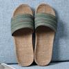 Pantuflas de Lino para el Hogar para Parejas Pantuflas de Interior Suelo de Madera Algodón y Lino Hogar Antideslizantes Suela Gruesa Pantuflas de Verano para Hombre y Mujer