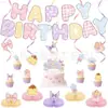 Accesorios Populares para el Cabello de Amazon Serie de Lazos Banner de Cumpleaños Banner de Letras Decoración para Pastel Juego de Decoración Venta al por Mayor