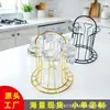 Estante de Almacenamiento de Hierro Forjado Creativo Transfronterizo con Drenaje para Tazas de Té, Vasos Altos y Copas de Vino