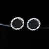 Pendientes de Ónice Negro y Piedra de Arena Púrpura para Hombres y Mujeres Pendientes de Pareja Individual Ruffian Guapo Nuevos Tendencia Hombres Sencillos Nicho Pendientes de Alta Gama