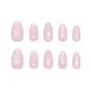Uñas postizas prehechas hechas a mano estilo ojo de gato en un simple color rosa melocotón, suaves y elegantes, estilo europeo y americano, desmontables y ponibles, 30 piezas