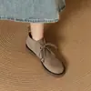Botines de Cuero Gamuzado Estilo Británico 2026 para Mujer Suela Gruesa Tacón Medio Grueso Botas tipo Martin Punta Redonda Versátiles Botines