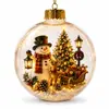 Colgante Luminoso de Cristal 3D Navideño, Cadena de Luces Acrílicas de Estrella de Cinco Puntas, Adorno de Muñeco de Nieve, Regalos Festivos Transfronterizos Europeos y Americanos