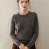 Nuevo Suéter de Cachemira Grueso de Doble Hilo 2025 para Mujer, Suéter de Punto con Cuello Redondo Raglán, Camiseta Base con Aspecto Holgado Adelgazante