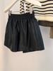 Shorts de Cuero PU para Mujer 2023 Otoño e Invierno Nuevo Talla Grande Suelto Pierna Ancha Aspecto Adelgazante Cintura Alta Moda Ropa Exterior Pantalones Bota