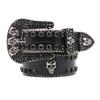 Cinto de Strass Masculino Cinto de Caveira Feminino Cinto Totalmente Cravejado de Diamante Acessórios de Caveira Moda Punk Tendência Cinto