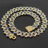 Popular transfronteriza europea y americana 15 mm color cambiante diamante cadena cubana moda estilo frío hombres completo diamante
