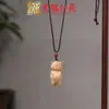 Novo Pingente de Bolsa de Gato de Madeira de Faia Entalhada DIY Chaveiro de Borla Bonito Pingente de Desenho Animado Ornamento