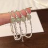 Pulsera de Plata Esterlina S925 Nuevo Estilo Nacional Chinoiserie Lujo Accesible Nicho Jade Hetian Natural Plata Rota Pulsera para Mujer
