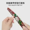 Venta Directa de Fábrica Color Personalizado Impreso Patrón Navideño Impreso Lima de Uñas Media Luna Lima Blanca de Arena Herramienta de Manicura