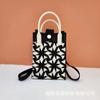 Bolso para teléfono móvil de alta gama Ins Nuevo Bolso tejido casual para mujer Bolso de mano Moda Versátil Tejido Popular Bolso cuadrado pequeño