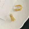 Brincos de Bio-Cerâmica Moda Europeia e Americana Estilo Ins Brincos em Formato U com Linha de Zircônia Microincrustada Brincos de Design Nicho para Mulheres