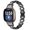 Correa inteligente con diamantes ovalados de metal para Fitbit Versa3/Sense Versa4