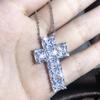 Collar con colgante de cruz de circonita para hombre y mujer, cadena de clavícula, joyería transfronteriza, selección más vendida, Europa y Estados Unidos