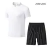Nuevo Traje Deportivo 2026 para Hombre, Conjunto de Verano de Manga Corta con Cuello Alto para Hombre, Pantalones Casuales para Hombre, Camiseta y Pantalones para Hombre, Conjunto de Dos Piezas