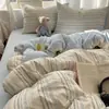 Juego de Ropa de Cama Fresco y Sencillo de Cuatro Piezas Estilo 2026, Sábana Lavable, Funda de Edredón, Sábana Ajustable, Adecuado para Dormitorio y Uso Doméstico, Juego de Tres Piezas
