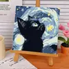 Gatito Lindo con Bufanda Pintura al Óleo Digital para Colorear DIY Interactivo Padre-Hijo Amigable para Principiantes Pintura Decorativa Acrílica