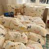 Juego de Cuatro Piezas de Algodón de Dibujos Animados Primavera 2026 Sábana de Algodón Puro Funda Nórdica Juego de Tres Piezas de Ropa de Cama Nantong Funda de Edredón para Dormitorio