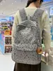 Mochila con Lazo Estilo Coreano para Niñas, Mochila de Pana Suave Estilo 'Soft Girl' para Escuela Secundaria, para Viajes y Commuting, Mochila Escolar Juvenil