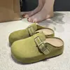 Sandalias Birkenstock con Hebilla Retro para Mujer Suela Gruesa Aumentadoras de Altura Zapatos Perezosos Slip-on Punta Redonda Punta Cerrada Pantuflas para Uso en Exteriores