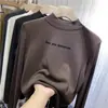 Top Cálido de Felpa para Niños Otoño Invierno 2026 Estilo Coreano Estampado Mediano y Grande Niños Niños Cuello Semi-Alto Capa Base Moderno