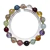 [Incrustaciones de Oro Arcoíris] Cristal Natural Negro Dorado Amarillo Super Torre Cristal Pulsera para Mujer Más Fácil de Combinar Pulsera Regalo Al por Mayor