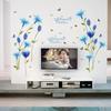 Pegatinas de pared decorativas románticas de lirio azul, pegatinas de protección ambiental para dormitorio y sala de estar, pegatinas impermeables de PVC al por mayor