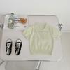Ins Versión Coreana Primavera y Verano 2025 Ropa de Punto de Seda de Hielo para Bebés y Niños Pequeños Top Fino de Verano con Solapa Jersey