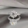 En stock en Fanzhou: Anillo para Mujer Princesa Primera Nieve Moissanita 1 Quilate Plata S925 Chapado en Oro, Venta Directa de Fábrica