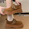 Sapatos Casuais Estilo Birkenstock de Couro Genuíno com Cobertura Total, Solas Grossas e Aumento de Altura para Mulheres, Novos Loafers Casuais de Início de Primavera 2026