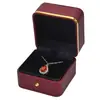 Caja de Joyería Redondeada con Borde Dorado de Piel Sintética, Caja de Anillos de Alta Gama Transfronteriza, Caja de Embalaje para Joyería de Collares, Colgantes y Pulseras