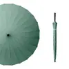 Paraguas recto de 24 varillas, resistente al viento, reforzado, de mango largo, para dos personas, mango curvo, paraguas de negocios para hombres y mujeres, especialmente diseñado para lluvia intensa, venta al por mayor