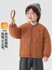 Abrigo de invierno acolchado de algodón para niños estilo europeo derecho, prenda exterior de bebé forrada de polar, top de invierno engrosado para niños, ropa para niños, ropa de invierno