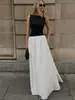 Novo Vestido Longo Sem Mangas Color Block Estilo Europeu e Americano 2025, Vestido Elegante e Justo para Mulheres, Moda de Verão e Elegância