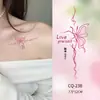 Románticos Stickers de Tatuaje Pequeños Frescos Coloridos en Inglés para Mujeres, Impermeables, de Larga Duración, Flores Hermosas, Brazos y Muñecas de Aspecto Elegante, Lavables