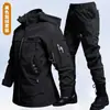 Chaqueta resistente al desgaste transfronteriza para otoño e invierno, forrada de polar, cálida, soft shell, ropa de trabajo táctica para exteriores, impermeable, adecuada para ciclismo y reparto