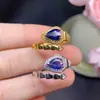 Explosiones al por mayor de fábrica anillo de zafiro natural plata S925 incrustado con la piedra principal 6*8 vendiendo Europa y Estados Unidos una generación de cabello