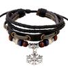 Europa e Estados Unidos fabricantes de pulseiras de couro trançado retrô com miçangas transfronteiriças fornecem atacado tendência de personalidade acessórios femininos