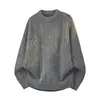 Suéter de Punto Trenzado Cuello Redondo 2026 Hombre Otoño Invierno Marca Japonesa de Moda Estilo Holgado Perezoso High Street Color Sólido Jersey Tejido