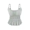 Estilo Puramente Sexy Chica Atrevida Camisola Plisada con Almohadillas Ajustables en el Pecho, Top Interior Sexy de Verano Ajustado para Mujer