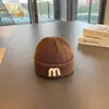 Toucas para Bebê, Toucas de Lã Infantis para Outono e Inverno, Gorros de Melão para Bebê, Toucas de Tricô Pulôver com Letras Estilo Coreano, Toucas para Recém-Nascidos