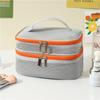Bolsa de Cosméticos de Viaje Minimalista, Bolsa de Aseo de Malla Transpirable con Bloques de Color de Doble Capa, Bolsa de Cosméticos Portátil de Gran Capacidad para Retoques